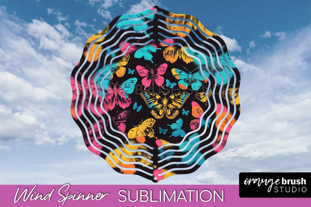 Neon Halloween Wind Spinner, Spooky Wind Spinner Sublimation Sublimation OrangeBrushStudio 