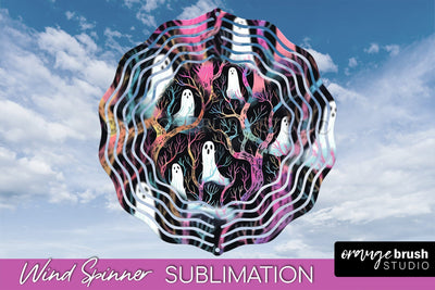 Neon Halloween Wind Spinner, Spooky Wind Spinner Sublimation Sublimation OrangeBrushStudio 