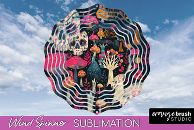 Neon Halloween Wind Spinner, Spooky Wind Spinner Sublimation Sublimation OrangeBrushStudio 