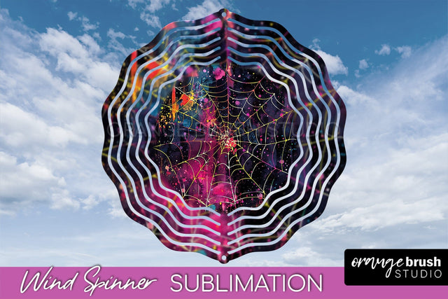 Neon Halloween Wind Spinner, Spooky Wind Spinner Sublimation Sublimation OrangeBrushStudio 