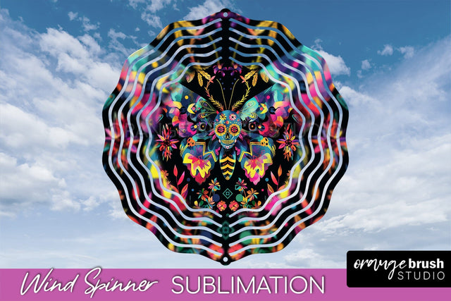 Neon Halloween Wind Spinner, Spooky Wind Spinner Sublimation Sublimation OrangeBrushStudio 