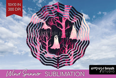 Neon Halloween Wind Spinner, Spooky Wind Spinner Sublimation Sublimation OrangeBrushStudio 
