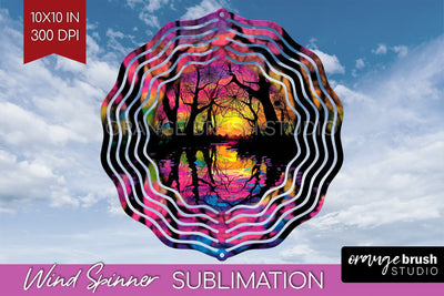 Neon Halloween Wind Spinner, Spooky Wind Spinner Sublimation Sublimation OrangeBrushStudio 