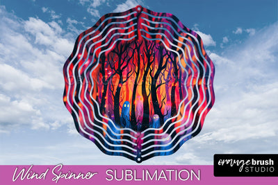 Neon Halloween Wind Spinner, Spooky Wind Spinner Sublimation Sublimation OrangeBrushStudio 