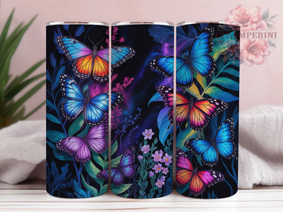 Neon Holographic Butterfly Tumbler, Holographic Butterfly Tumbler, Vibrant Butterfly Wrap, Whimsical Neon Wrap, Artistic Holographic Wrap, Sublimation Design, Trendy Gift Idea Sublimation Li Zamperini 