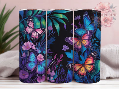 Neon Holographic Butterfly Tumbler, Holographic Butterfly Tumbler, Vibrant Butterfly Wrap, Whimsical Neon Wrap, Artistic Holographic Wrap, Sublimation Design, Trendy Gift Idea Sublimation Li Zamperini 