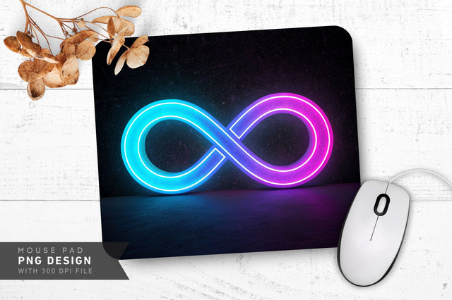 Neon Infinity Symbol Mouse Pad Design Sublimation Regulrcrative 
