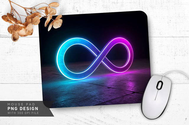 Neon Infinity Symbol Mouse Pad Design Sublimation Regulrcrative 