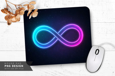 Neon Infinity Symbol Mouse Pad Design Sublimation Regulrcrative 