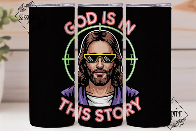 Neon Jesus Meme Tumbler Wrap Sublimation sassyprint 