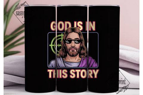 Neon Jesus Meme Tumbler Wrap Sublimation sassyprint 