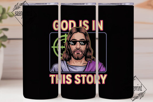 Neon Jesus Meme Tumbler Wrap Sublimation sassyprint 