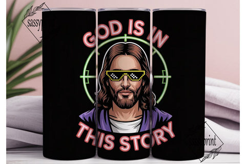 Neon Jesus Meme Tumbler Wrap Sublimation sassyprint 