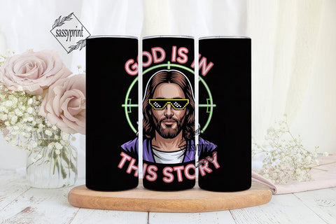 Neon Jesus Meme Tumbler Wrap Sublimation sassyprint 