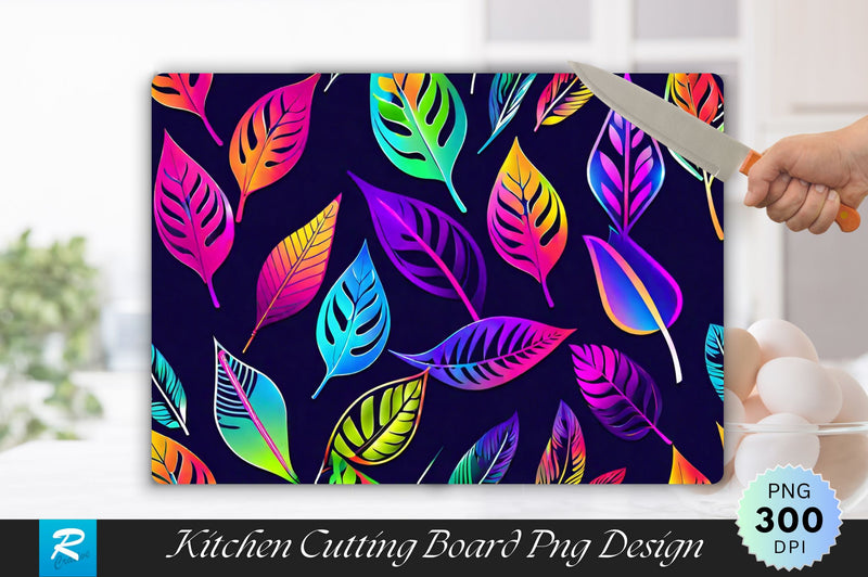 Neon Leaves Cutting Board Sublimation Regulrcrative 