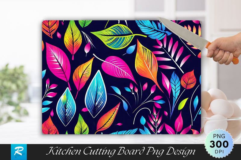 Neon Leaves Cutting Board Sublimation Regulrcrative 