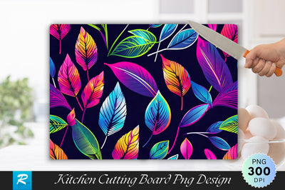 Neon Leaves Cutting Board Sublimation Regulrcrative 