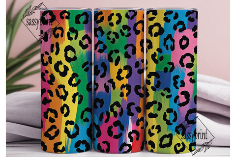 Neon Leopard Print 20oz Tumbler Wrap Sublimation sassyprint 