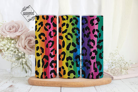 Neon Leopard Print 20oz Tumbler Wrap Sublimation sassyprint 