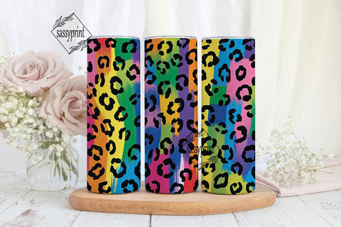 Neon Leopard Print 20oz Tumbler Wrap Sublimation sassyprint 
