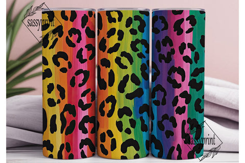 Neon Leopard Print 20oz Tumbler Wrap Sublimation sassyprint 