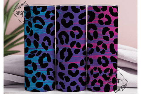 Neon Leopard Print Tumbler Wrap PNG Sublimation sassyprint 