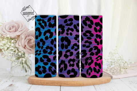 Neon Leopard Print Tumbler Wrap PNG Sublimation sassyprint 