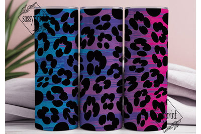 Neon Leopard Print Tumbler Wrap PNG Sublimation sassyprint 
