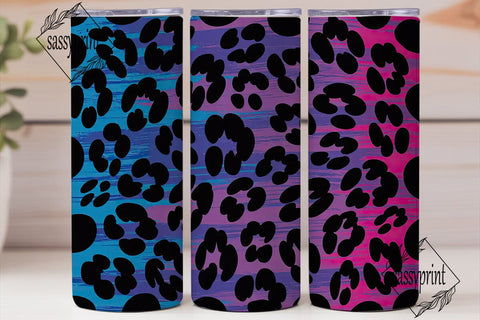 Neon Leopard Print Tumbler Wrap PNG Sublimation sassyprint 
