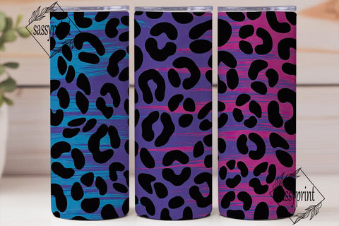 Neon Leopard Print Tumbler Wrap PNG Sublimation sassyprint 