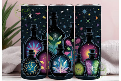 Neon Magic Bottles 20oz Tumbler Wrap Sublimation PixelChick 
