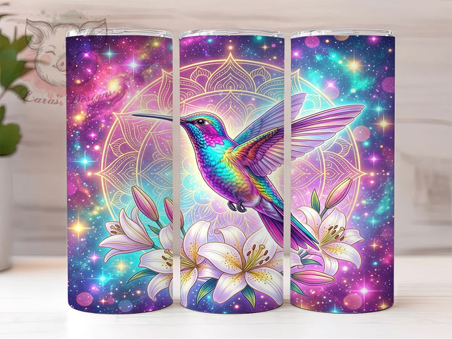 Neon Mandala Hummingbird 20oz Tumbler, Neon Mandala, Mandala Hummingbird, Neon Hummingbird, Hummingbird Tumbler, 20oz Tumbler, Mandala Tumbler, Tumbler Wrap Sublimation Lara' s Designs 