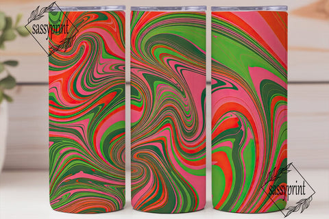 Neon Marbled Fluid 20oz Tumbler Wrap Sublimation sassyprint 