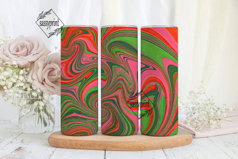 Neon Marbled Fluid 20oz Tumbler Wrap Sublimation sassyprint 