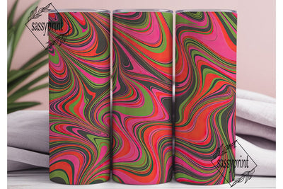 Neon Marbled Fluid 20oz Tumbler Wrap Sublimation sassyprint 