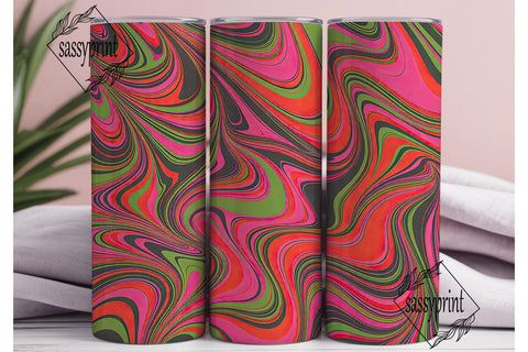 Neon Marbled Fluid 20oz Tumbler Wrap Sublimation sassyprint 