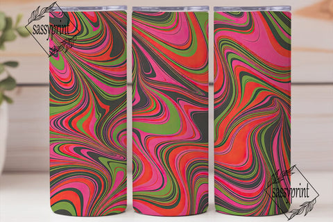 Neon Marbled Fluid 20oz Tumbler Wrap Sublimation sassyprint 
