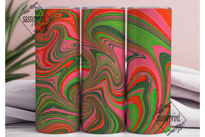 Neon Marbled Fluid 20oz Tumbler Wrap Sublimation sassyprint 