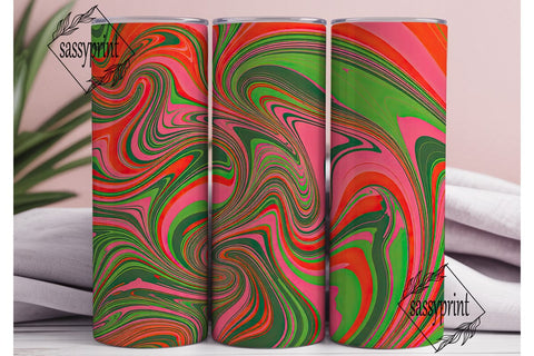 Neon Marbled Fluid 20oz Tumbler Wrap Sublimation sassyprint 