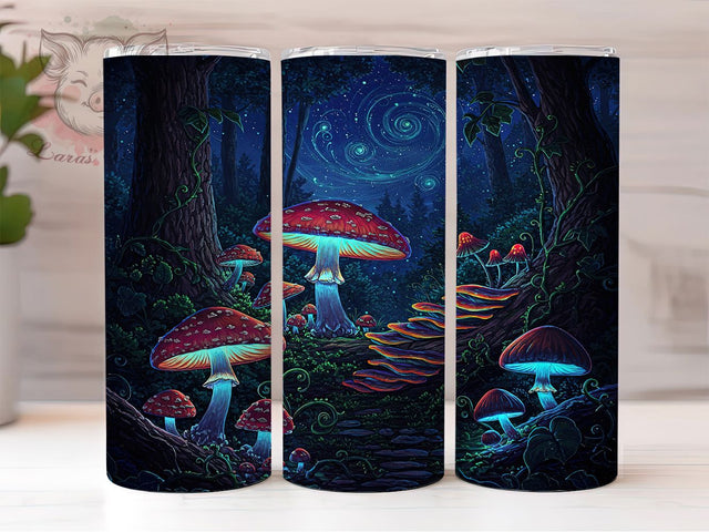 Neon Mushroom Psychedelic 20oz Trippy Tumbler Wrap, Glow Effect Tumbler, Trippy Fungi 20oz Design, Vibrant Mushroom Sublimation, Electric Colors Tumbler, Seamless Neon Fungi Wrap Sublimation Lara' s Designs 