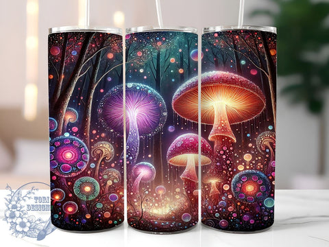 Neon Mushroom Sublimation Tumbler, Neon Tumbler, Mushroom Design, Sublimation Wrap, 20oz Tumbler, Colorful Tumbler, Neon Aesthetic, Custom Drinkware Sublimation ToriDesigns 