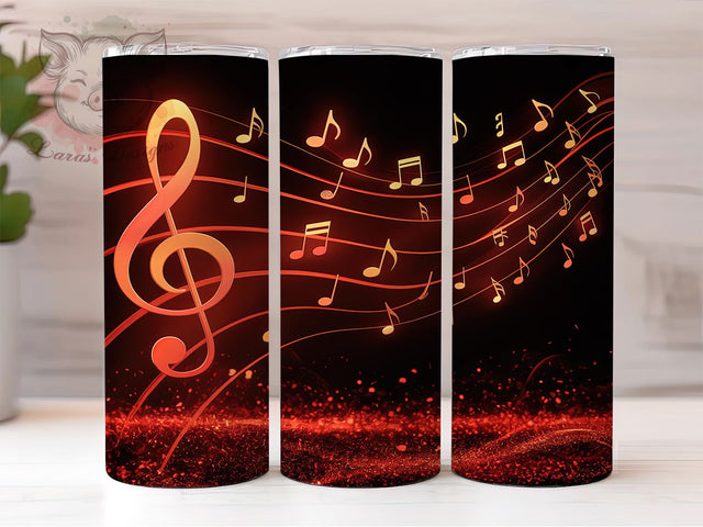 Neon Music Notes Tumbler Wrap, Music Notes Tumbler, 20oz Tumbler Sublimation, Neon Tumbler Design, Musical Tumbler Wrap, Music Lover Tumbler, Bright Music Tumbler Sublimation Lara' s Designs 