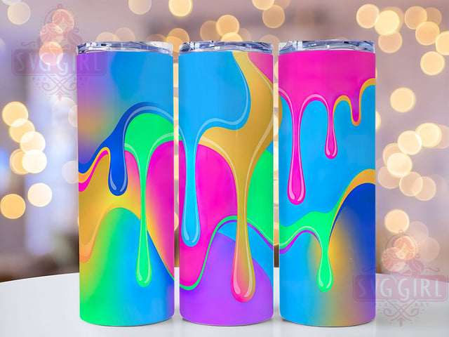 Neon Oil Paint Splash Tumbler, Color Splash Design, Neon Painting Texture, 20Oz Sublimation Wrap, Bright Paint Splash, Neon Artistic Pattern, Tumbler Sublimation Sublimation SvggirlplusArt 