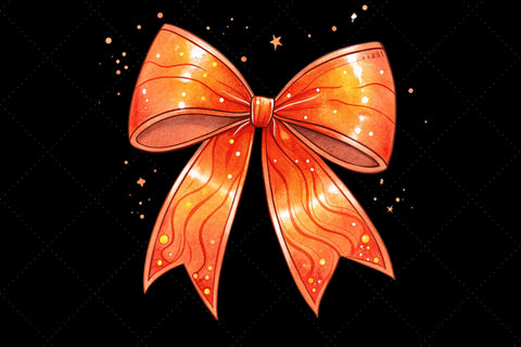 Neon Orange Glow Coquette Bow Clipart, neon orange bow, glowing coquette bow, vibrant bow design, orange glow clipart, digital bow design, neon glow design, glowing bow art Sublimation FloridPrintables 