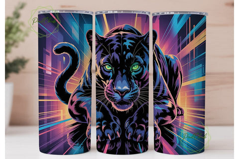 Neon Panther Cyberpunk 20oz Wrap Sublimation PixelChick 