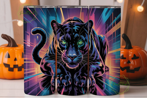 Neon Panther Cyberpunk 20oz Wrap Sublimation PixelChick 