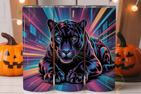 Neon Panther Cyberpunk 20oz Wrap Sublimation PixelChick 