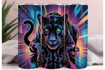 Neon Panther Cyberpunk 20oz Wrap Sublimation PixelChick 