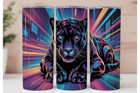 Neon Panther Cyberpunk 20oz Wrap Sublimation PixelChick 