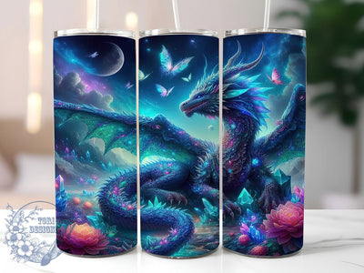 Neon Psychedelic Dragon Tumbler, Psychedelic Art, Dragon Tumbler, 20Oz Tumbler, Sublimation Design, Trippy Fantasy, Colorful Wrap Sublimation ToriDesigns 